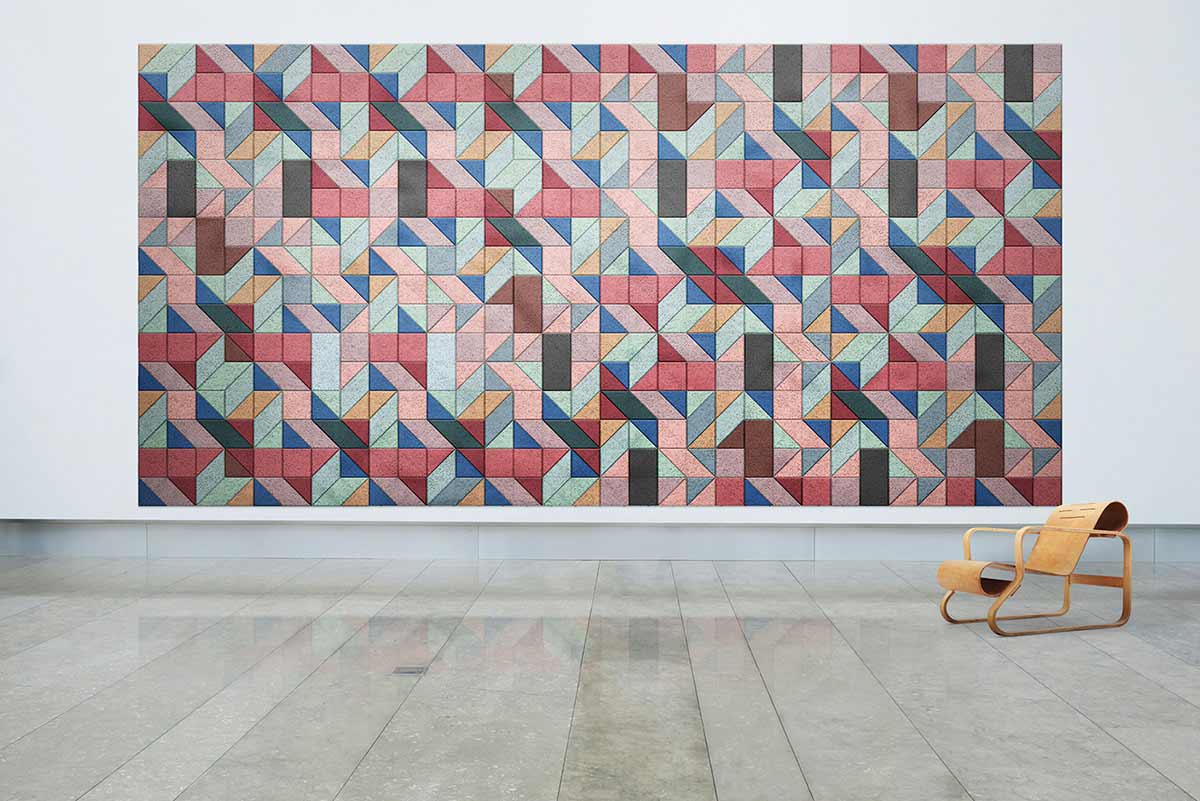 Schallschutz-Mosaik-Kacheln aus Holzwolle - Stylische Wandmuster in  allerlei Farben und Formen
