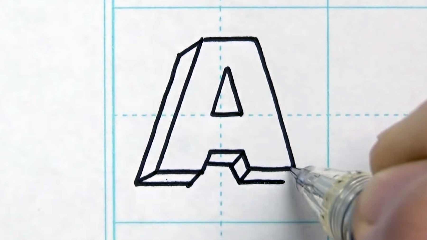 3D Buchstaben zeichnen 