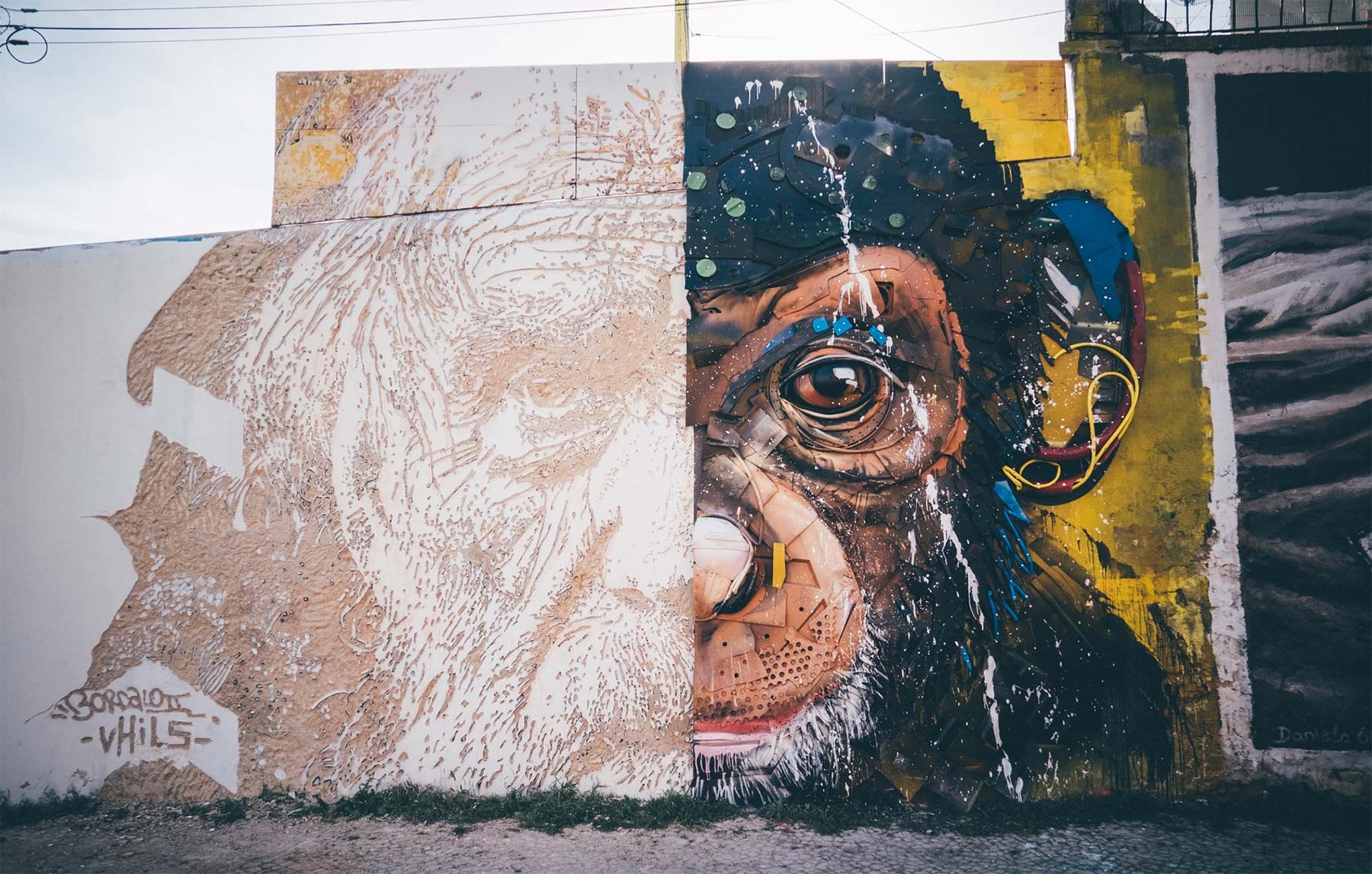 Street Art: Gemeinsames Mural von Vhils & Bordalo II