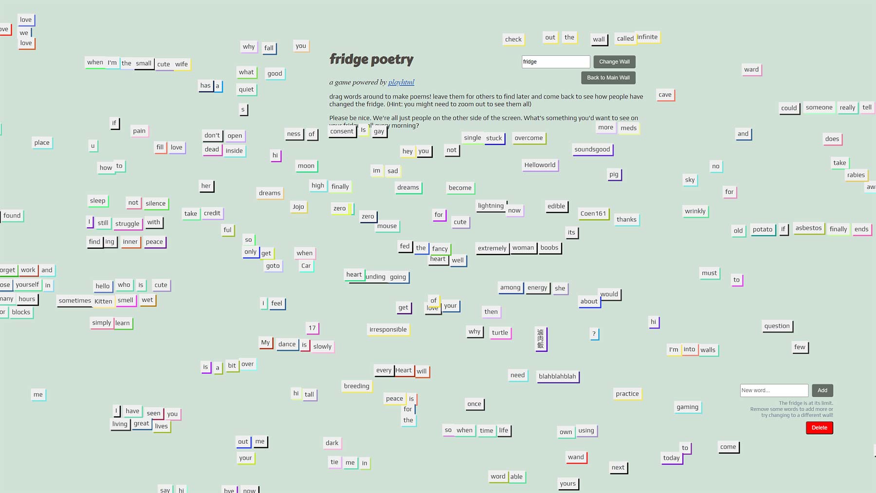 Sätze mit Kühlschrankmagneten im Browser legen fridge-poetry-browser 