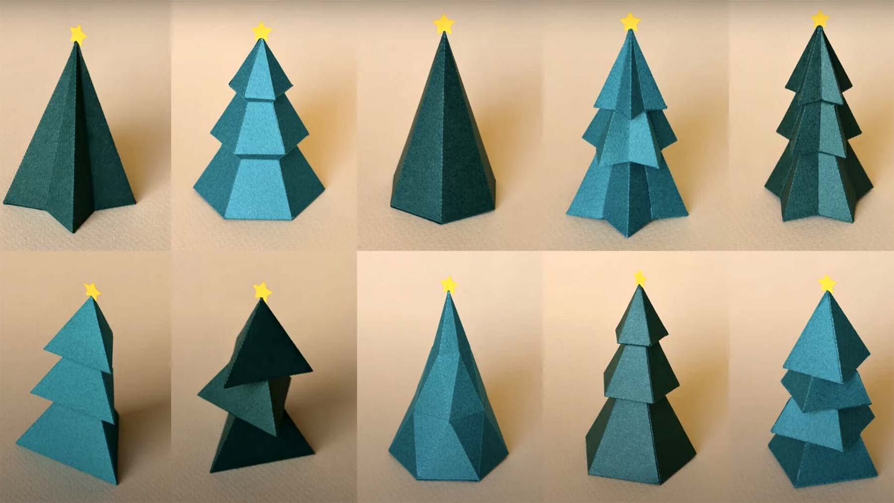 Anleitungsvideo: Weihnachtsbäume aus Papier basteln